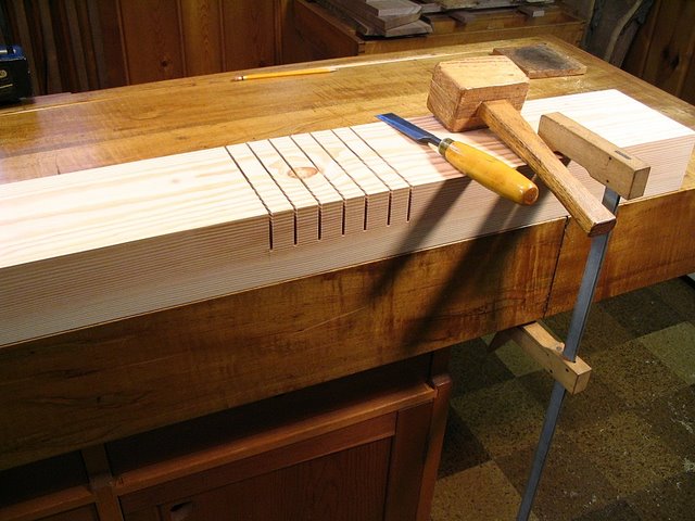 Setup For Chopping and Paring Cross-Lap Joint
